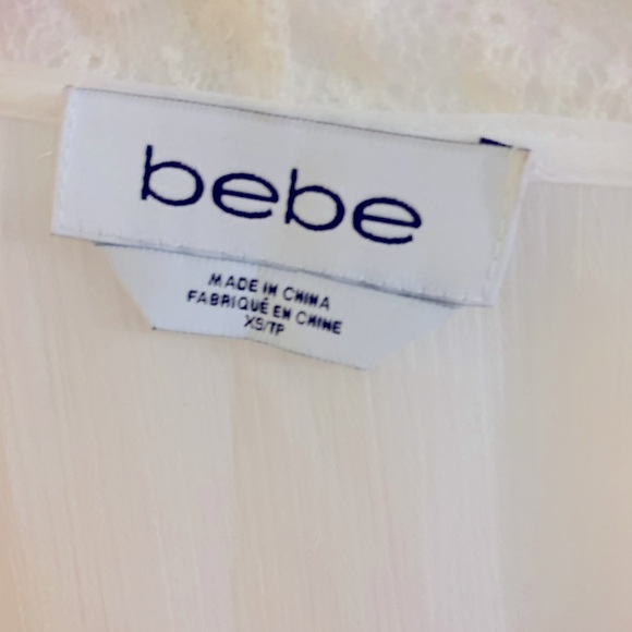 Bebe Sheer chiffon blouse long sleeve, size extra small - Picture 3 of 3